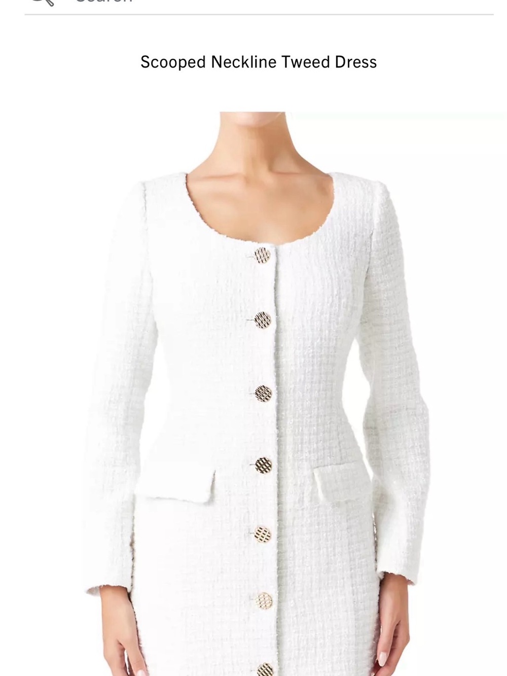 Self portrait white cream tweed dress